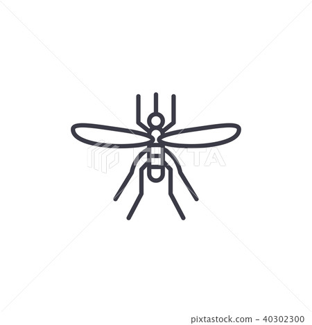 mosquito vector line icon, sign, illustration on background, editable strokes mosquito vector line icon, sign, illustration on background, editable strokes 40302300