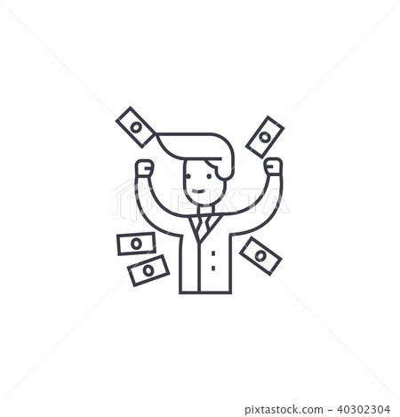 making money vector line icon, sign, illustration on background, editable strokes making money vector line icon, sign, illustration on background, editable strokes 40302304