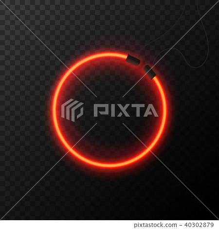 Glowing Neon effect. Shining abstract Circle. Night club or bar concept on dark background. editable 40302879