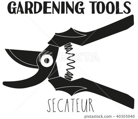 Black and white secateur silhouette. 40303040