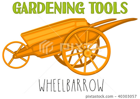 Bright colorful cartoon wheelbarrow. Bright colorful cartoon wheelbarrow. 40303057