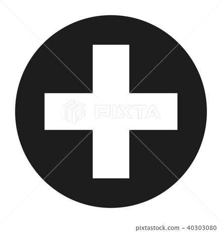 Black and white medical cross symbol silhouette 40303080