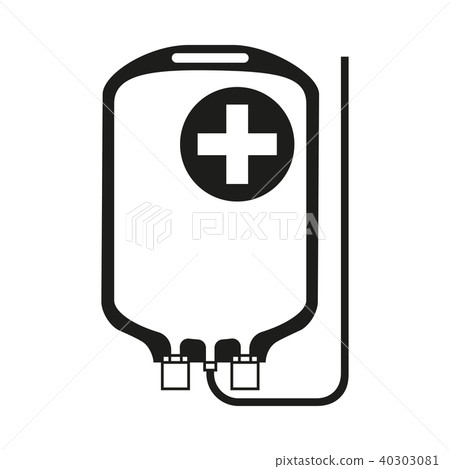 Black and white IV medicine bag silhouette 40303081