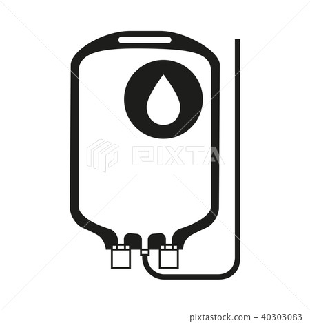 Black and white blood donation bag silhouette 40303083