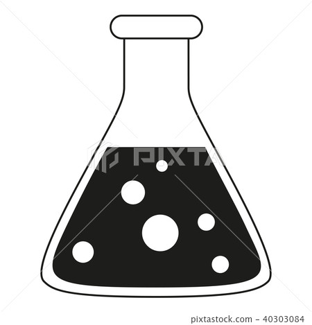 Black and white science test tube silhouette Black and white science test tube silhouette 40303084