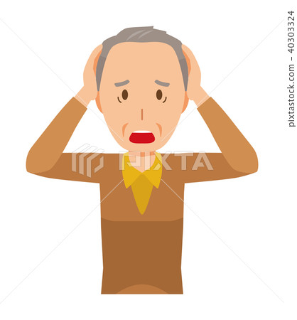 一位身穿棕色衣服的老人正在爬行 40303324