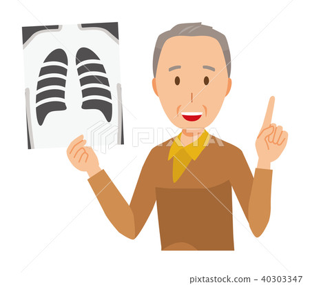 An elderly man in brown clothes has an x-ray An elderly man in brown clothes has an x-ray 40303347