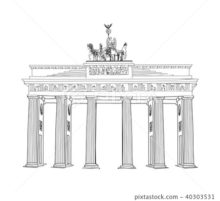 Travel Germany sign Berlin city Brandenburger gate Travel Germany sign Berlin city Brandenburger gate 40303531