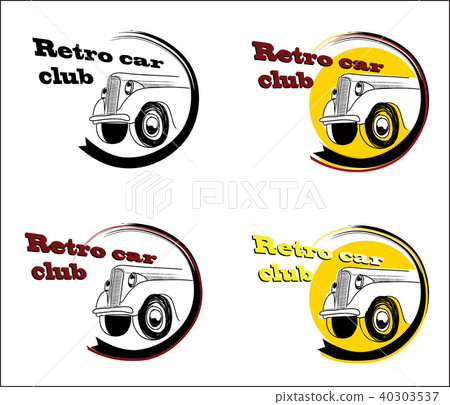 Retro car club banner set. Auto racing signs Retro car club banner set. Auto racing signs 40303537