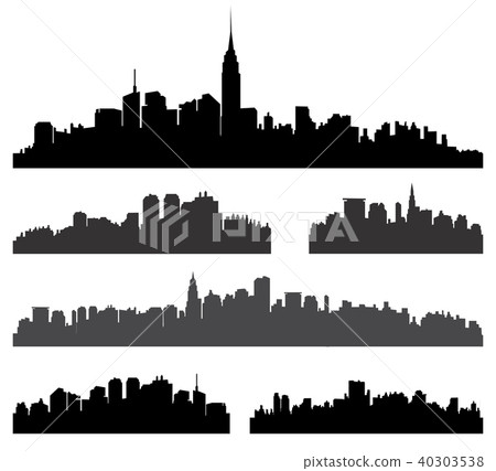 City silhouette set. City background. Skylines City silhouette set. City background. Skylines 40303538