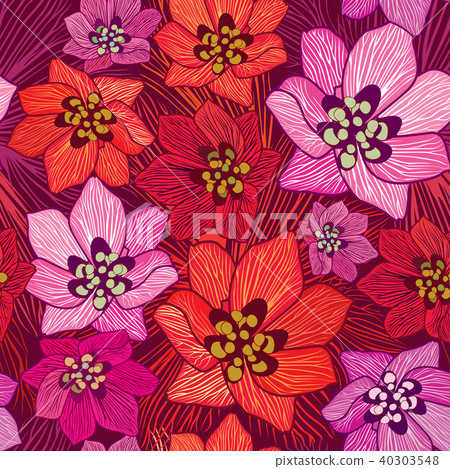 Floral seamless pattern. Flower background Floral seamless pattern. Flower background 40303548