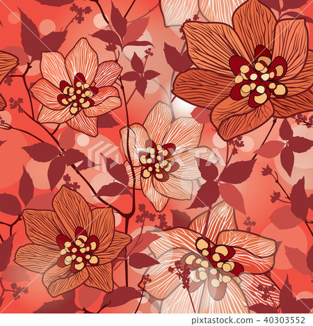 Floral seamless pattern. Flower background Floral seamless pattern. Flower background 40303552