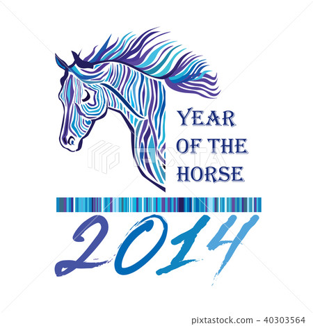 Horse head painting. Wild animal sign. Horse head painting. Wild animal sign. 40303564
