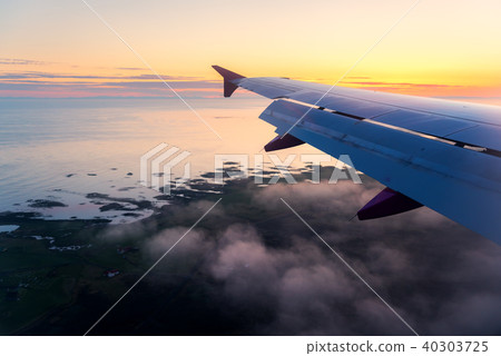 View through airplane window 40303725