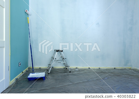 Painting tools on wall background 40303822