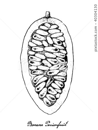 Banana Passionfruit on White Background 40304130