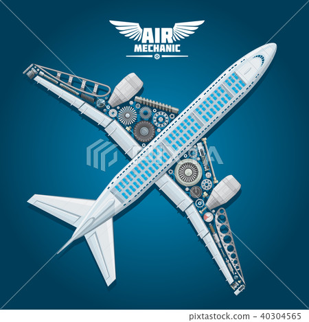 Vector poster of aircraft mechanic details 40304565
