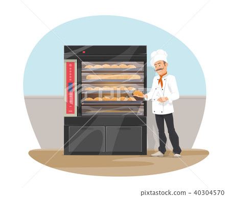 Vector bakery and baker at shop flat design Vector bakery and baker at shop flat design 40304570