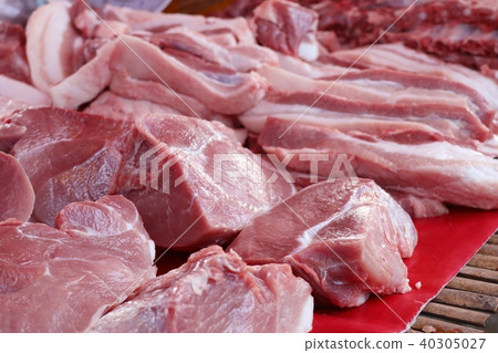 fresh pork at market fresh pork at market 40305027
