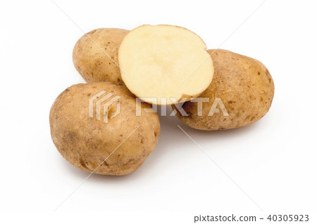 Quality of potatoes erou. isolated on white background Quality of potatoes erou. isolated on white background 40305923