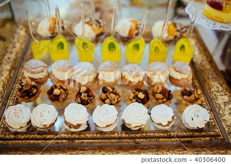 Good exquisite buffet table at a solemn event Good exquisite buffet table at a solemn event 40306400