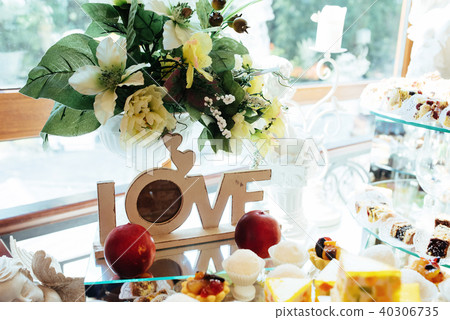 Good exquisite buffet table at a solemn event 40306735