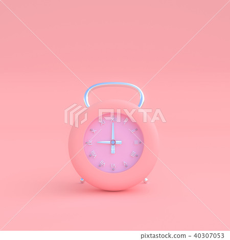 modern clock pink color on pink background-插圖素材 [40307053] - PIXTA圖庫