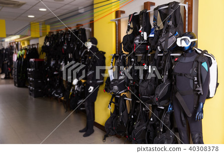 Image of the modern sport equipment for diving 40308378
