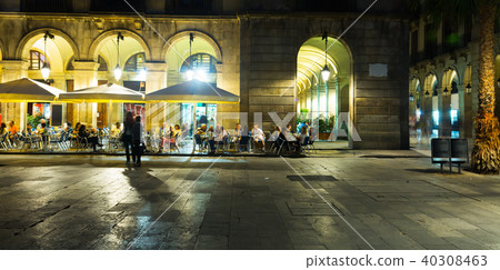 Nightlife of Placa Reial in Barcelona 40308463