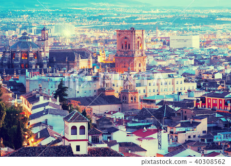 Top view of Granada in evening Top view of Granada in evening 40308562