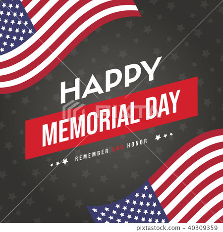 Happy memorial day greeting card with flag - Stock Illustration ...