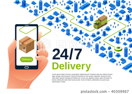 Delivery service vector isometric illustration 40309987