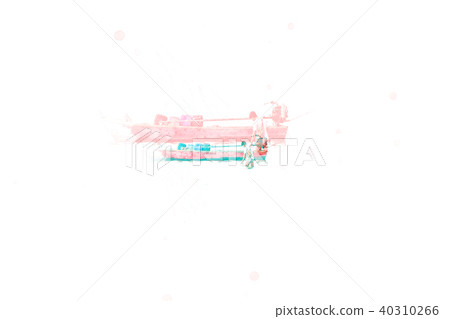 Abstract fishing boat in sea watercolor painting Abstract fishing boat in sea watercolor painting 40310266
