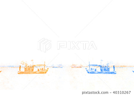 Abstract fishing boat in sea watercolor painting Abstract fishing boat in sea watercolor painting 40310267