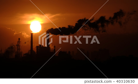 Factory zone sunset 40310630