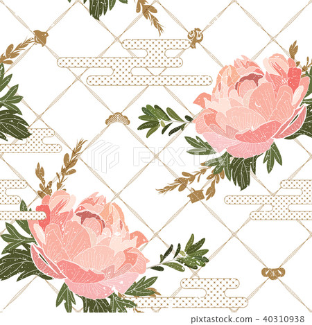 Floral Pattern Seamless With Japanese Background Stock Illustration 40310938 Pixta