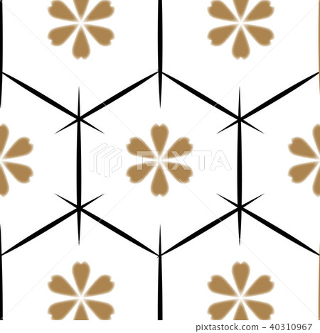 Japanese pattern vector. Black and gold flower Japanese pattern vector. Black and gold flower 40310967