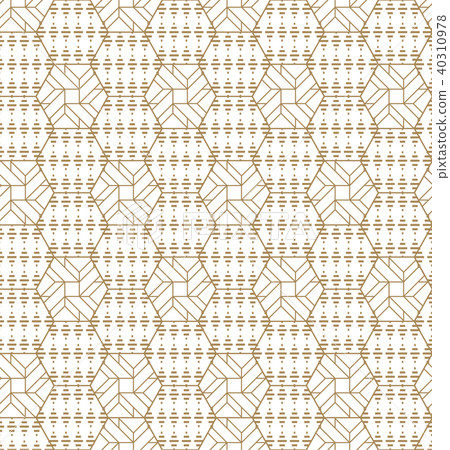 Japanese pattern seamless vector. Gold geometric Japanese pattern seamless vector. Gold geometric 40310978
