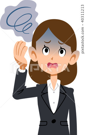 穿著西裝眩暈的職業女性患病的症狀 穿著西裝眩暈的職業女性患病的症狀 40311213