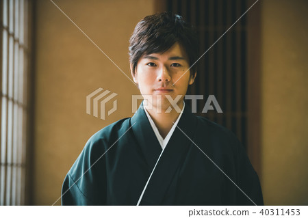 hakama with family crest, gents, male 40311453