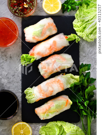 Fresh Vietnamese, Asian, Chinese food frame on Fresh Vietnamese, Asian, Chinese food frame on 40313257