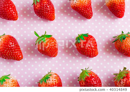 Polka dot background and strawberry Polka dot background and strawberry 40314849