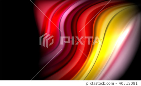 Fluid wavy multicolored lines on black Fluid wavy multicolored lines on black 40315081