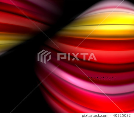 Fluid wavy multicolored lines on black Fluid wavy multicolored lines on black 40315082