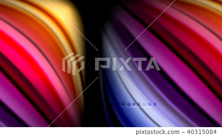 Fluid wavy multicolored lines on black Fluid wavy multicolored lines on black 40315084