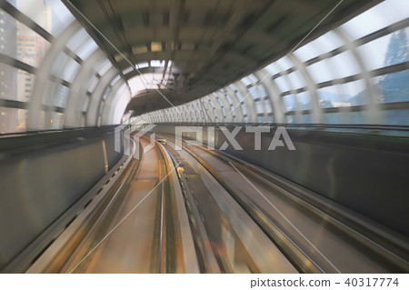 train moving  rail tunnel with moderate motion  40317774