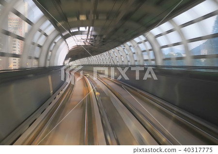 train moving  rail tunnel with moderate motion  40317775