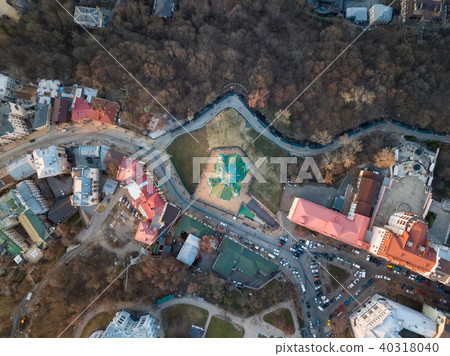 on top of view of St. Andrew's Church or the Cathedral of St. Andrew in sity Kyiv on top of view of St. Andrew's Church or the Cathedral of St. Andrew in sity Kyiv 40318040