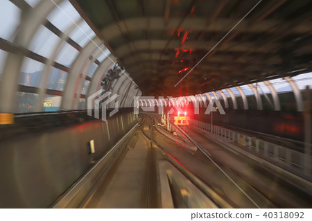 train moving rail tunnel with moderate motion train moving rail tunnel with moderate motion 40318092