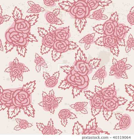 Colorful seamless pattern. Hand drawn pink... - Stock Illustration ...